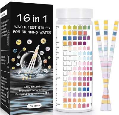 #ad Goenn 16 In 1 Water Test Strips 100 Pack 30 Second Result For All Water Types $9.50
