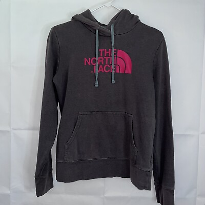 #ad The North Face Hoodie Womens Size Small Sweatshirt Pullover Logo Gray Pink Dome $13.50