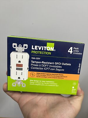 #ad Leviton GFTR1 R4W 15A Slim GFCI Tamper Resistant Outlets White 4 Pack $29.99
