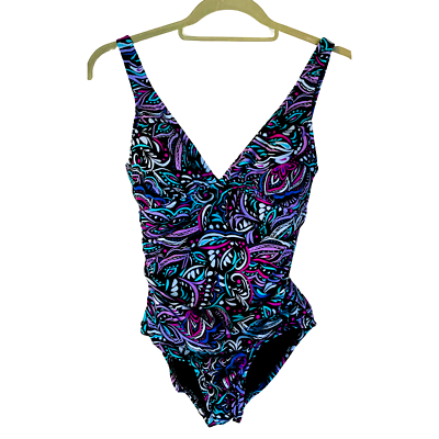 #ad Magicsuit Gypsy Presley One Piece Swimsuit Size 8 NEW Women#x27;s Ruched Slimming $89.99