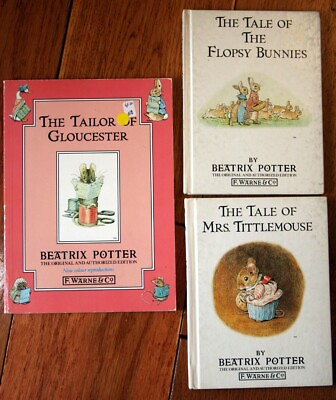 #ad Beatrix Potter Lot Tale of Flopsy Bunnies Mrs. Tittlemouse Tailor Gloucester $9.99