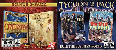 #ad Civilization III Gold amp; CivCity Rome amp; Tycoon 2 Pack PC New XP Donald Trump $43.20