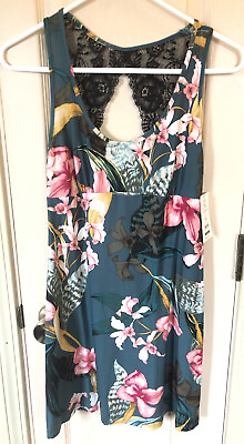 #ad NWT Secret Tresures Womens Small 4 6 Floral Tank Top Sleep Gown $9.98