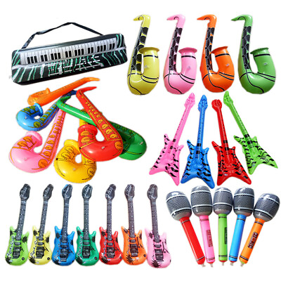 #ad Inflatable Blow up Guitar Balloons Toy Musical Instruments For Kids Play Party $6.39
