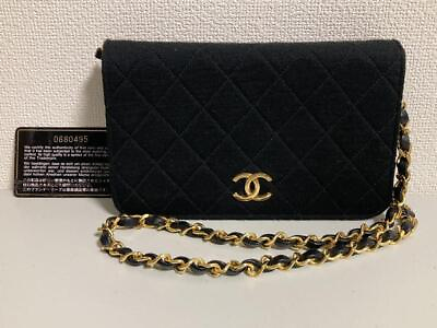 #ad CHANEL CC Mini Matelasse Chain Shoulder Bag Leather Cotton Black 240314T $928.20