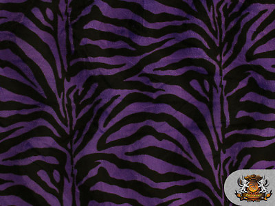 #ad Velboa Faux Fur Fabric Animal Print Short Pile Zebra Purple 60quot; W By the Yard $6.49