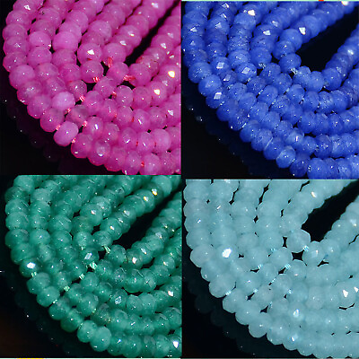 #ad Faceted 4x6mm Multicolor Natural Roundlle Gemstone Loose Beads 15#x27;#x27; AAA $3.59