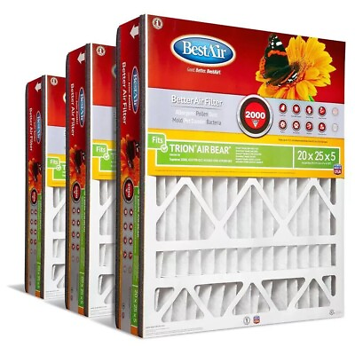 #ad BestAir 3pk 20X25X5 Replacement Air Furnace Filter Merv 11 $55.19