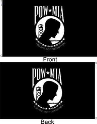 #ad 3X5 POW MIA Prisoner of War Flag 2 Sided Double Sided Banner USA SELLER $12.49