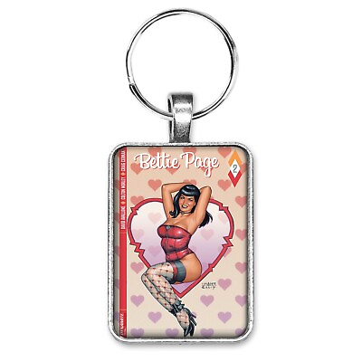 #ad Bettie Page #2 Variant Cover Key Ring or Necklace Betty Page Sexy Comic Book $12.95