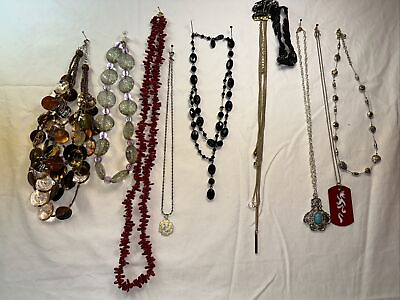 #ad Lot of 9 assorted fashion costume jewelry necklaces $19.95