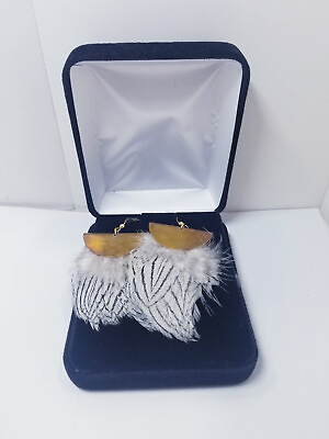 #ad Handmade Feather Earrings $69.17
