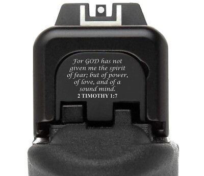 #ad Bastion for Glock 19 17 41 45 Rear Slide Cover Plate Bible Verse 2 Timothy 1:7 $18.65