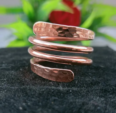 #ad Adjustable Copper Band Solid 925 Sterling Silver Ring Handmade Ring Gift For Her $12.21