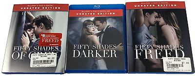 #ad Fifty Shades of Grey Trilogy 1 2 3 Collection Blu ray and DVD Combo Set Lot $19.99