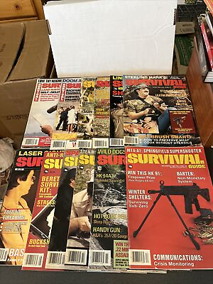 #ad American Survival Guide Magazine Lot Of 12 Whole Year 1983 Guns Prep Nuclear $69.95