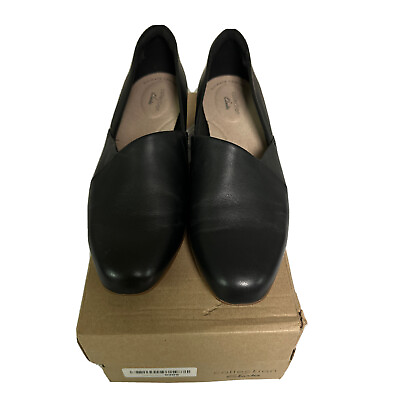 #ad Clarks Women#x27;s Juliet Palm Black Leather 26142933 Size 9m $45.00