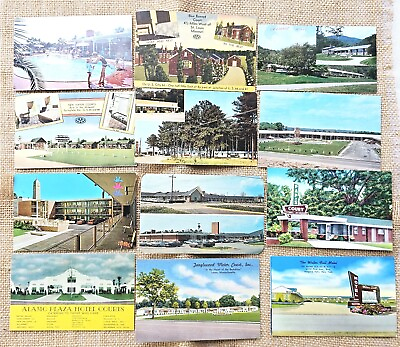 #ad Mid Century Motor Lodge Motor Court Hotel Motel Vintage 25 Postcards $14.99
