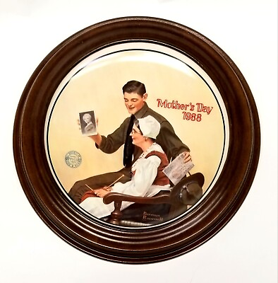 #ad Norman Rockwell Collector Plate MOTHERS DAY 1988 Edwin Knowles Fine China Ltd * $16.99