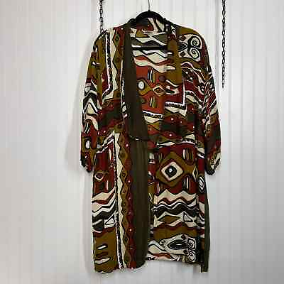 #ad Black Magic Women’s Green Print Toggle Kimono Cardigan Plus Size $75.00