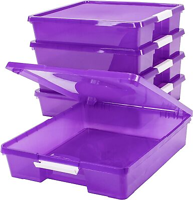 #ad Classroom Craft Project Box – Stacking Plastic Organizer Fits 12x12 Scrapbooking $55.99