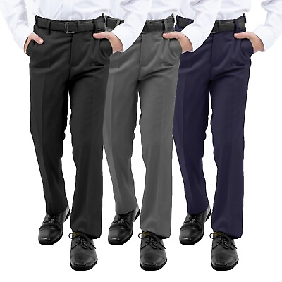 #ad Boys School Uniform Pants New Size 4 16 Regular amp; Husky Flat Front Style NWT NEW $15.97