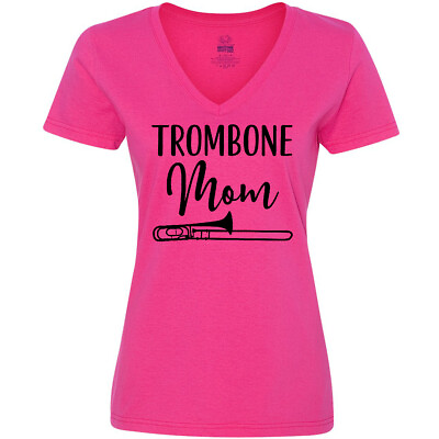 #ad Inktastic Trombone Mom Band Parent Women#x27;s V Neck T Shirt Clothing Apparel Tees $14.99