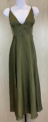 #ad ASOS Edition V Neck Spaghetti Strap Midi Dress Women#x27;s Size 14 NEW MSRP $159 $40.00