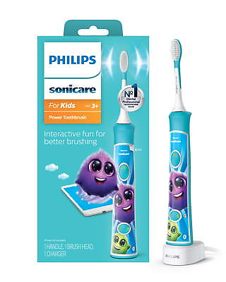 #ad For Kids Bluetooth Connected Electric Rechargeable Toothbrush HX6321 02 NEW $26.64