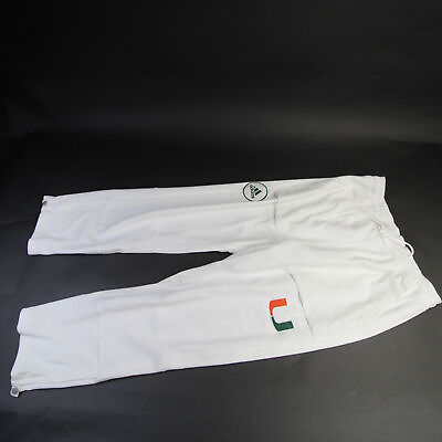 #ad Miami Hurricanes adidas Athletic Pants Men#x27;s White New $17.99