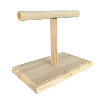 #ad Bird Play Stand Polished Wear resistant Wood Training Playground Platform Toy $9.15