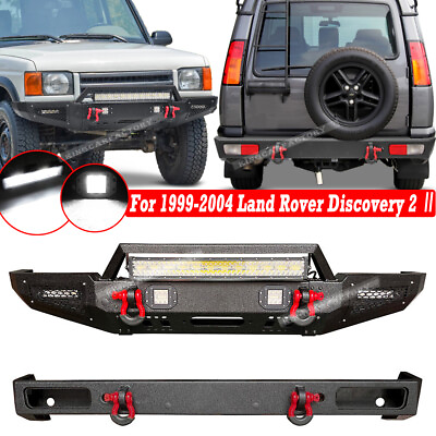 #ad Steel Front Rear Bumper W LED Light amp;D Ring for 99 04 Land Rover Discovery 2 $376.19