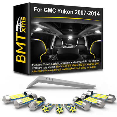#ad 17x Interior LED Lights Bulbs Kit For 2007 2014 Yukon Chevy Tahoe Suburban Tool $17.99