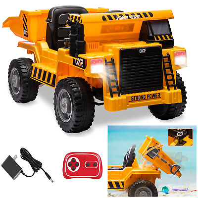 #ad 12V Ride On Dump Truck with Remote Control Music Electric Car Gift For Kids $198.98