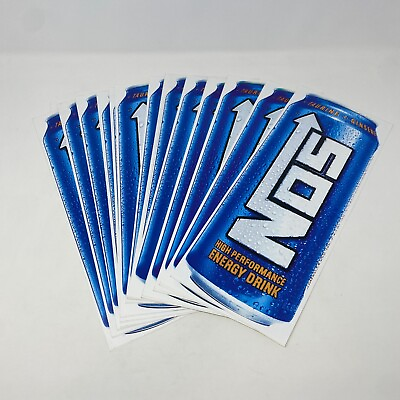 #ad NOS Energy Drink Can Sticker Vintage Racing Decals 14 Inches Tall lot of 16 $42.95
