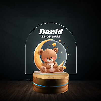 #ad Custom Cute Teddy Bear Baby Light Custom Baby Gifts Baby Nightlight Name Light $24.90