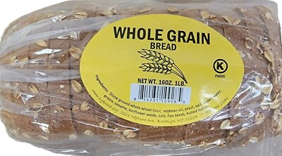 #ad All Natural Whole Grain Bread 1lb Loaf Kosher Parve $8.99