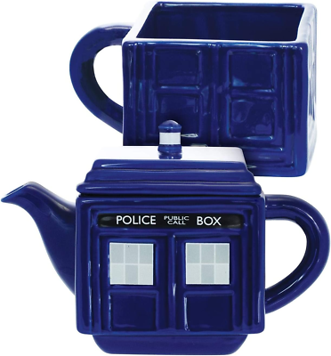 #ad Doctor Who Tea4One Stacking Tardis Teapot amp; Cup Set $36.06