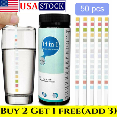 #ad 50pcs 14 in 1 Drinking Water Test Kit Strips Home Water Quality Test for Tap. $3.99