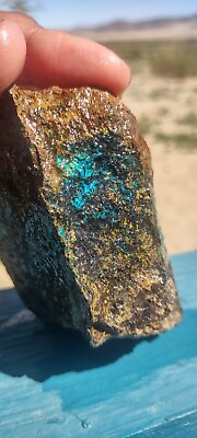 #ad Gold Ore With Copper Staining And Chrysocolla Druzy Staining From Gold Mine $17.23