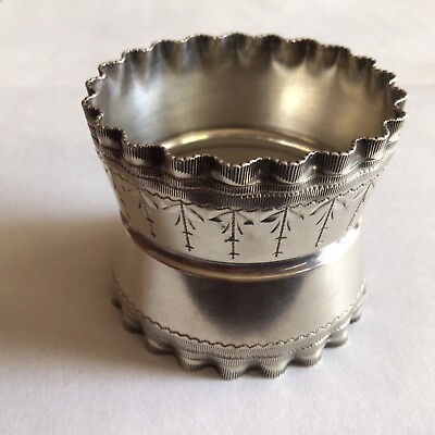 #ad Ruffled sterling silver Napkin Ring Serviette Holder Wood amp; Hughes unmonogrammed $199.00