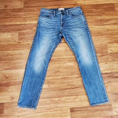 #ad Madewell Men#x27;s Size 35quot; X 30quot; Athletic Slim Flex Medium Wash Tapered Jeans $18.29