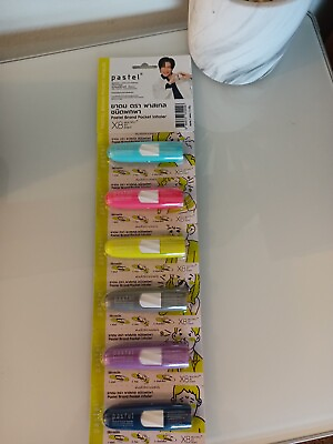 #ad 6 pcs Pastel Pocket Nasal Inhaler Portable Light Fresh Scent Congestion Relief $11.33
