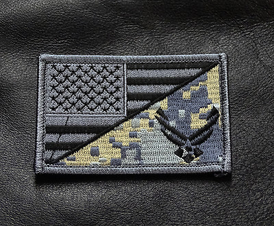 #ad USA AIR FORCE LOGO USA FLAG EMBROIDERED HOOK PATCH $7.75