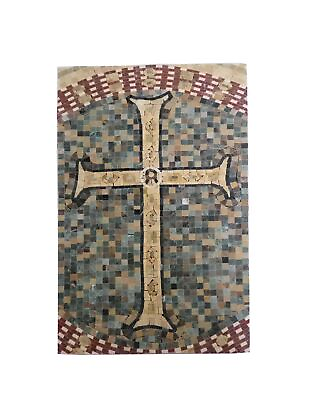 #ad 12x20quot; Wall Stone Mosaic Art Painting Flooring Tile Stone Cross Decor Medallion $40.99