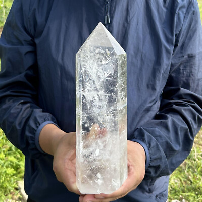 #ad 2490g Natural Clear Quartz Obelisk Crystal Energy Point Reiki Healing Gem $299.86