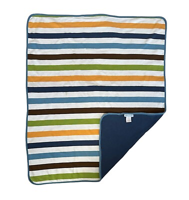 #ad Dwell Studio Target Blue Green Orange Stripe Baby Kids Security Blanket Throw $23.99