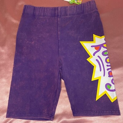 #ad Nickelodeon Rugrats Biker Shorts Size Medium Purple NWT Stretch 90s Y2K Gift $13.95