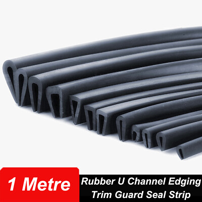 #ad Black Rubber U Channel Edging Trim Guard Seal Strip Car Door Edge Protector $15.16