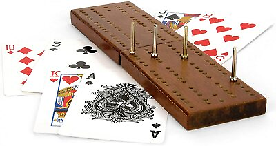 #ad Wooden Cribbage Score Board Crib Scoring Pegs amp; Deck of Playing Cards Game Set GBP 7.95